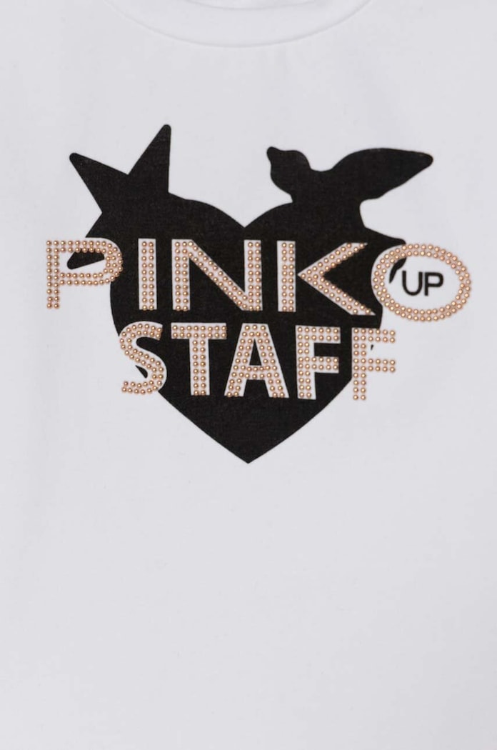 Fete Pinko Up longsleeve copii F4PIBGTH174 alb