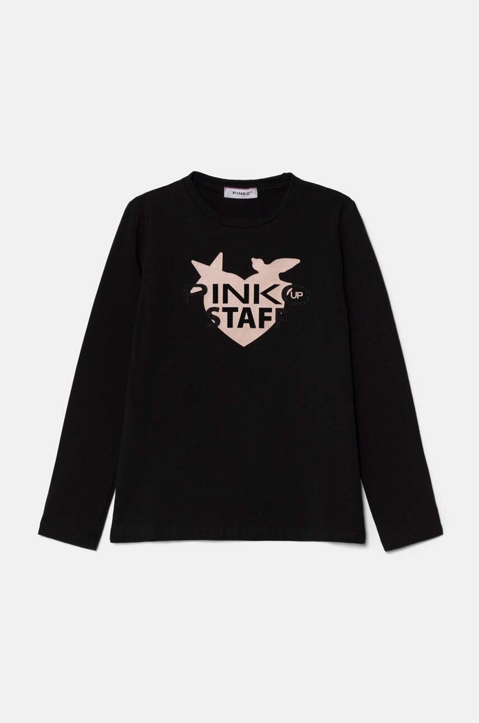 Детска блуза с дълги ръкави Pinko Up щампа черен F4PIJGTH054