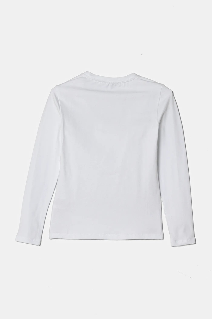 Pinko Up longsleeve copii F4PIJGTH066 alb AW24