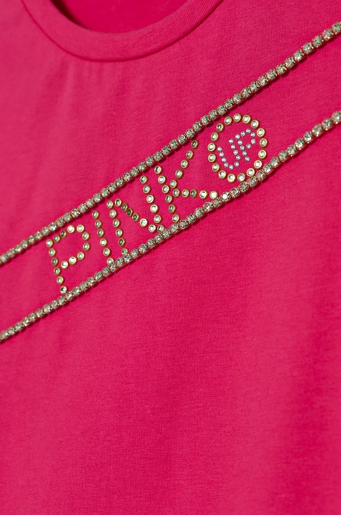 Fete Pinko Up longsleeve copii F4PIJGTH066 roz
