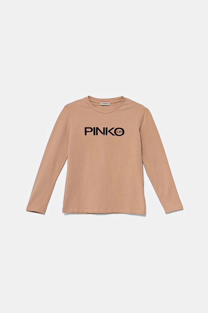 Pinko Up longsleeve bawełniany dziecięcy z elastanem pomarańczowy F4PIJGTH151