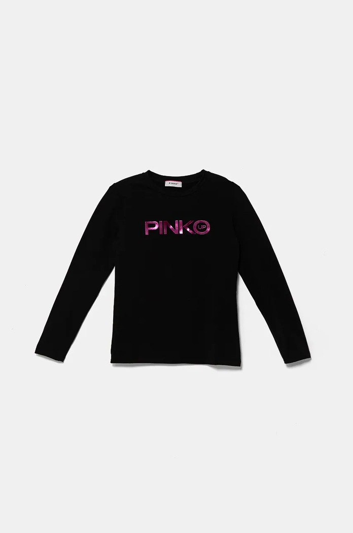Детска блуза с дълги ръкави Pinko Up еластичен черен F4PIJGTH151