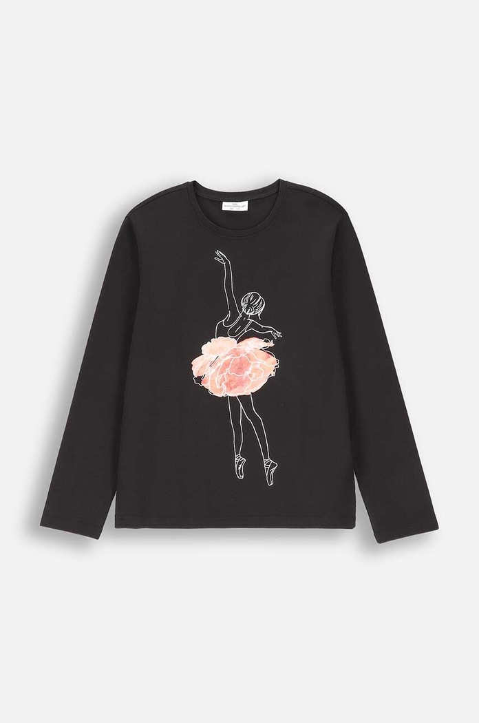 Coccodrillo longsleeve dziecięcy z elastanem czarny ZC4143101VGA