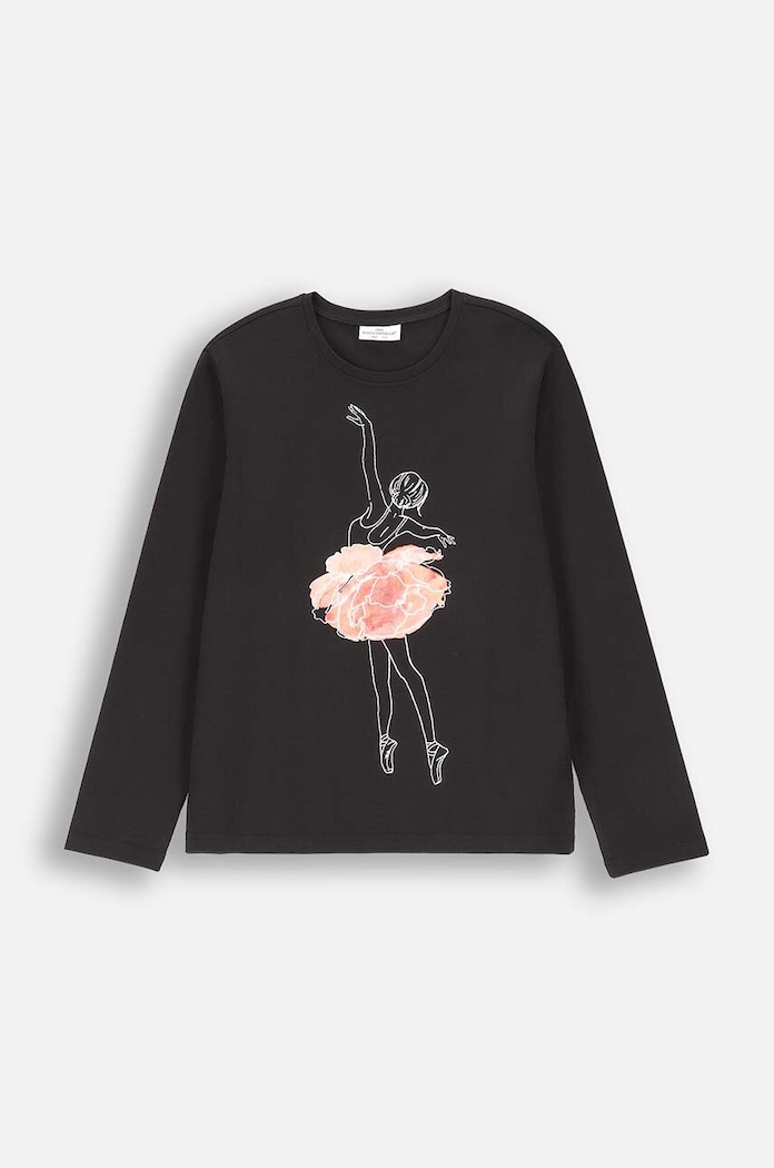Coccodrillo longsleeve dziecięcy z elastanem czarny ZC4143101VGA