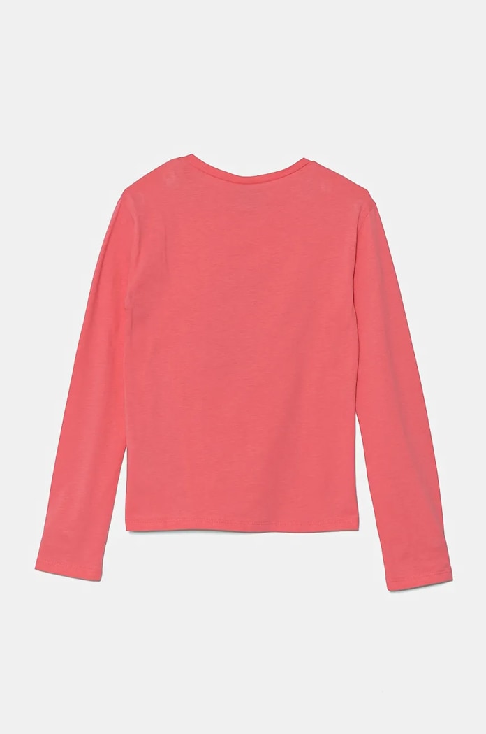 United Colors of Benetton longsleeve bawełniany dziecięcy 3ATNC10ML.G.Seasonal różowy AW24