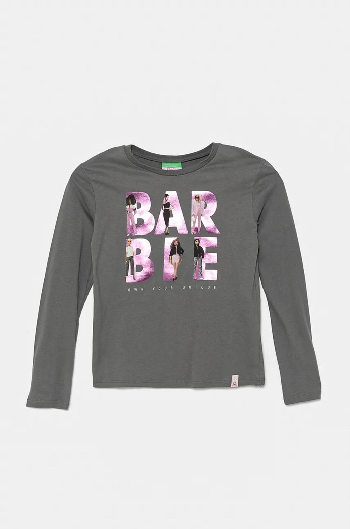 United Colors of Benetton longsleeve din bumbac pentru copii print gri 3ATNC10ML.G.Seasonal