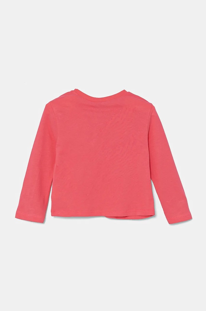 Otroška bombažna majica z dolgimi rokavi United Colors of Benetton 3ATNG10HJ.P.Seasonal roza AW24