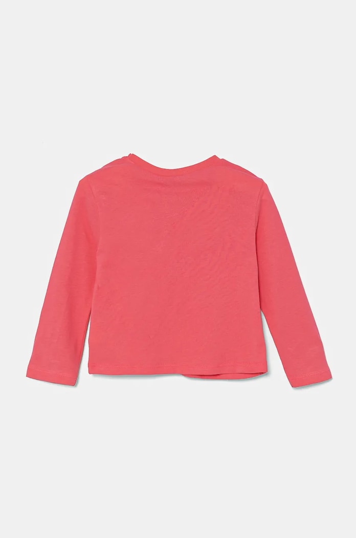 Otroška bombažna majica z dolgimi rokavi United Colors of Benetton 3ATNG10HJ.P.Seasonal roza AW24