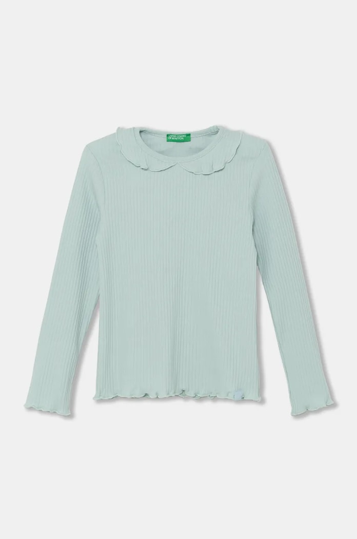 Детска блуза с дълги ръкави United Colors of Benetton еластичен тюркоазен 3F1AG10H6.P.Seasonal