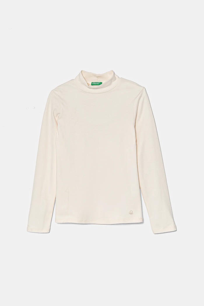 United Colors of Benetton longsleeve bawełniany dziecięcy bawełna beżowy 3AOUC201O.G.G.Seasonal