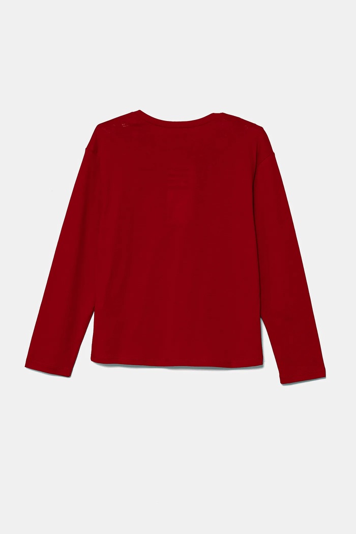 Majica z dolgimi rokavi United Colors of Benetton 3ATNC10LC.G.Seasonal rdeča AW24
