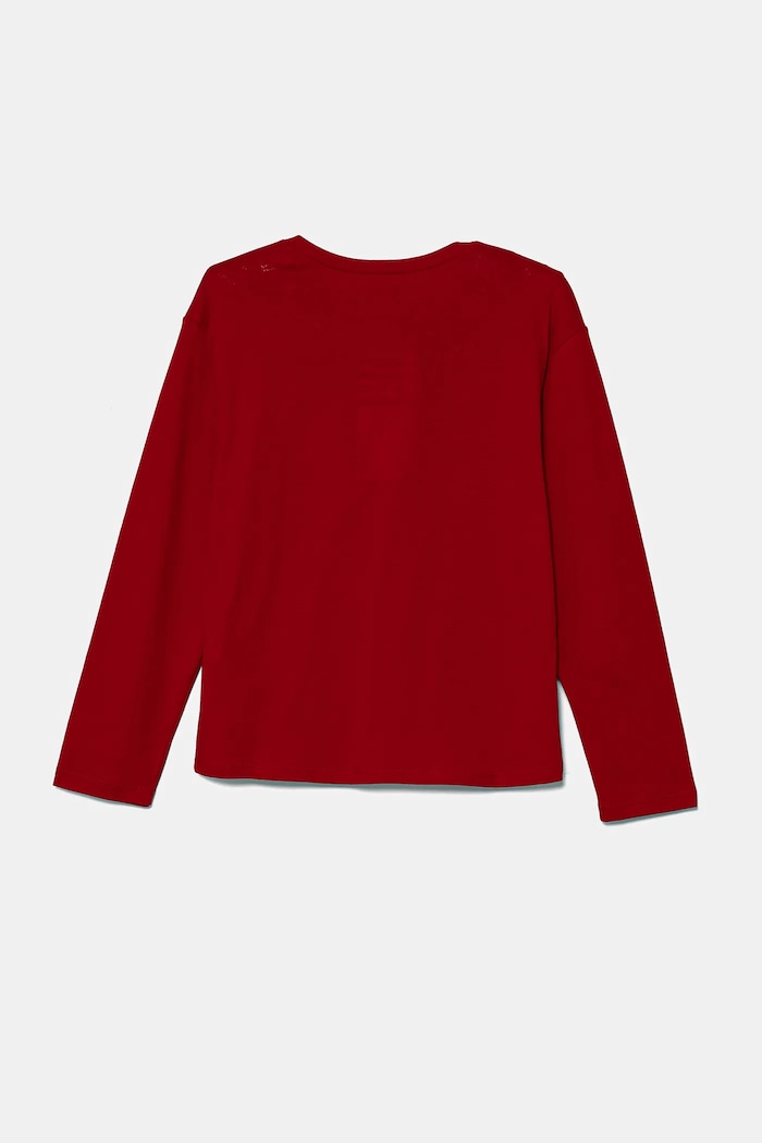 Majica z dolgimi rokavi United Colors of Benetton 3ATNC10LC.G.Seasonal rdeča AW24