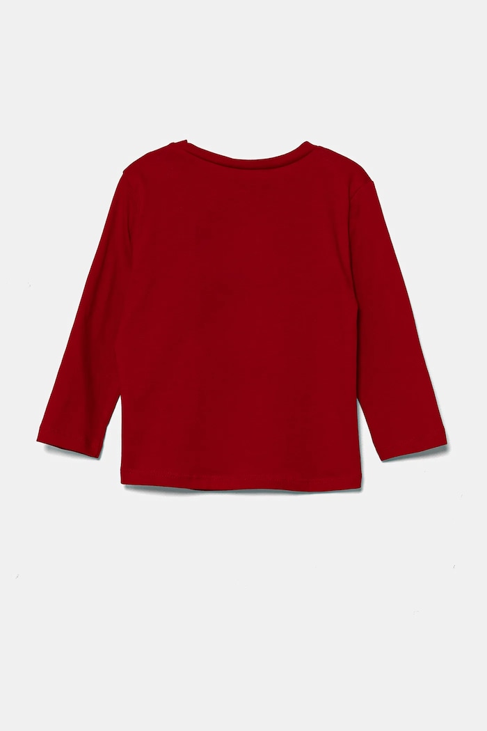Otroška bombažna majica z dolgimi rokavi United Colors of Benetton 3ATNG10GQ.P.Seasonal rdeča AW24