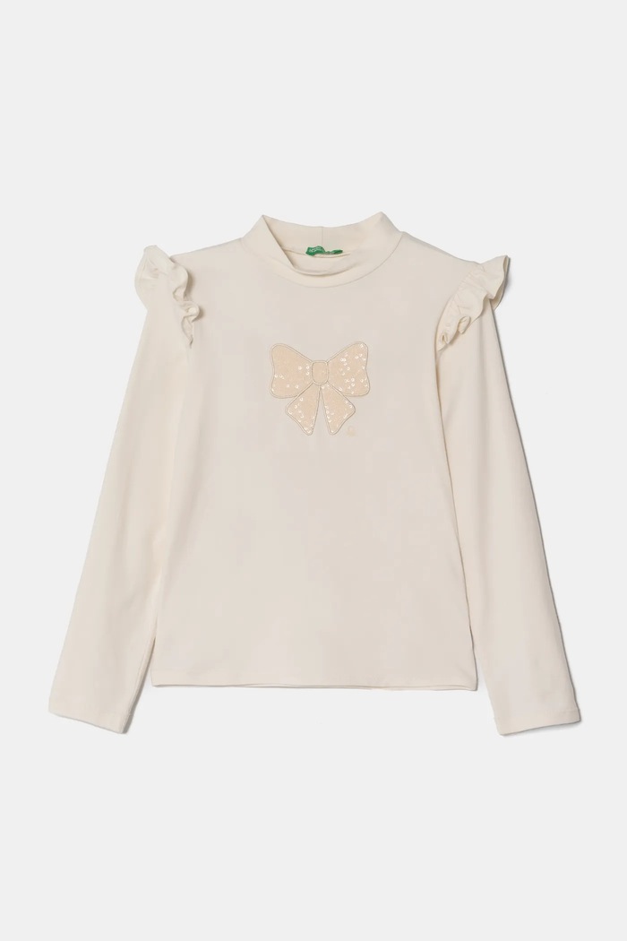 Μακρυμάνικο United Colors of Benetton στάμπα μπεζ 3Q8DG10GG.P.Seasonal