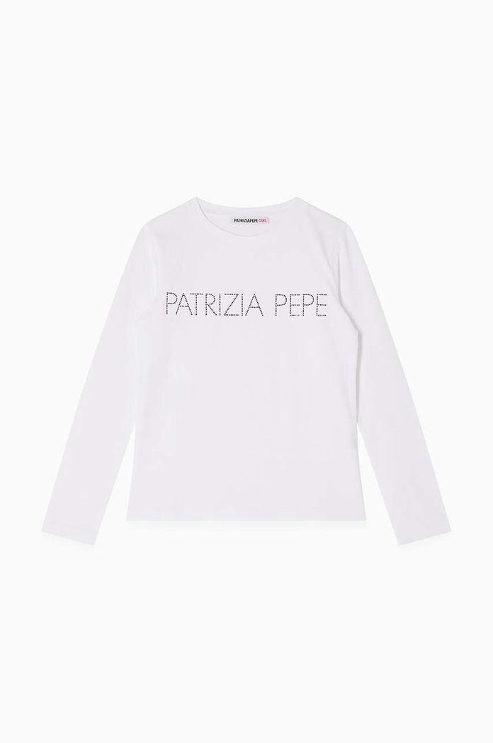 Patrizia Pepe longsleeve copii J061 imprimeu alb 7M0753