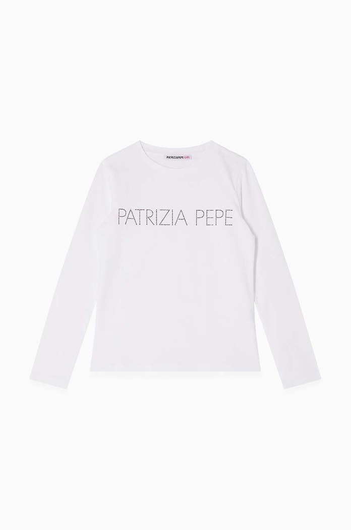 Patrizia Pepe longsleeve copii J061 imprimeu alb 7M0753