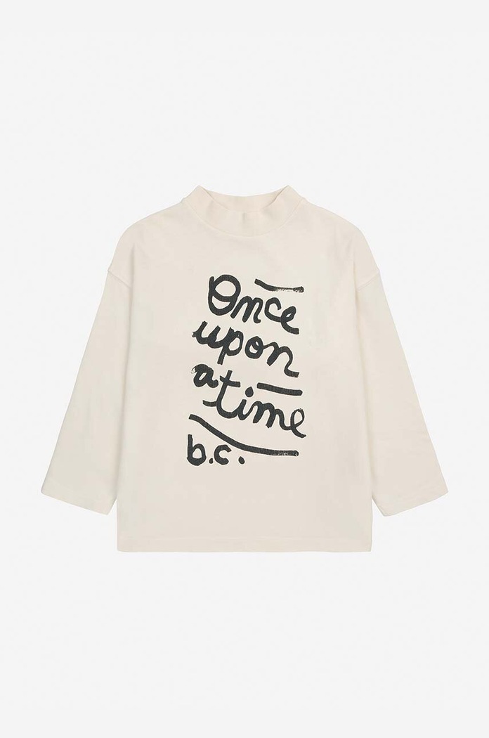 Dětské bavlněné tričko s dlouhým rukávem Bobo Choses Once Upon A Time 224AC025 béžová AW24