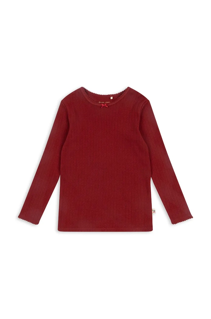 Konges Sløjd longsleeve bawełniany dziecięcy MINNIE BLOUSE GOTS bawełna czerwony KS102050