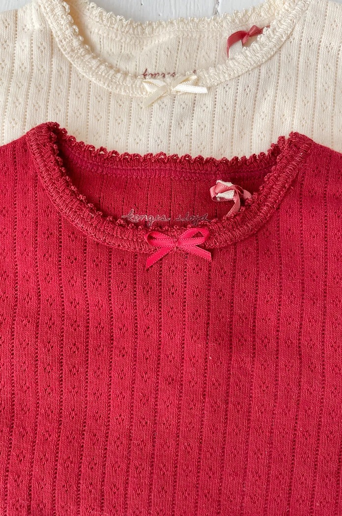 Konges Sløjd longsleeve bawełniany dziecięcy MINNIE BLOUSE GOTS KS102050 czerwony