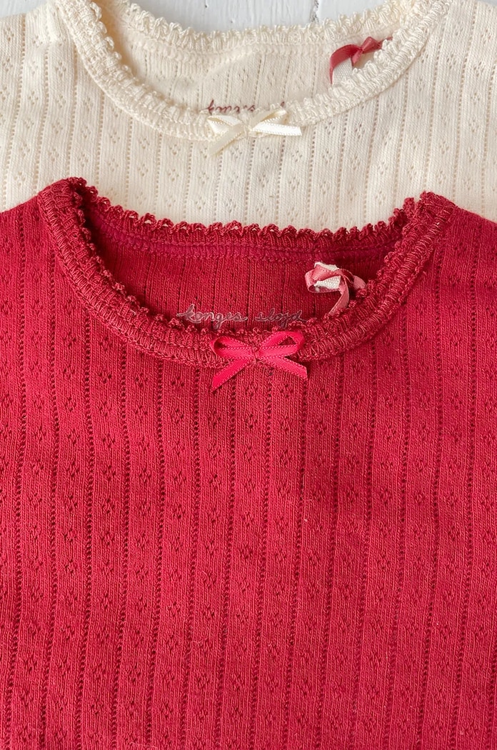 Konges Sløjd longsleeve bawełniany dziecięcy MINNIE BLOUSE GOTS KS102050 czerwony