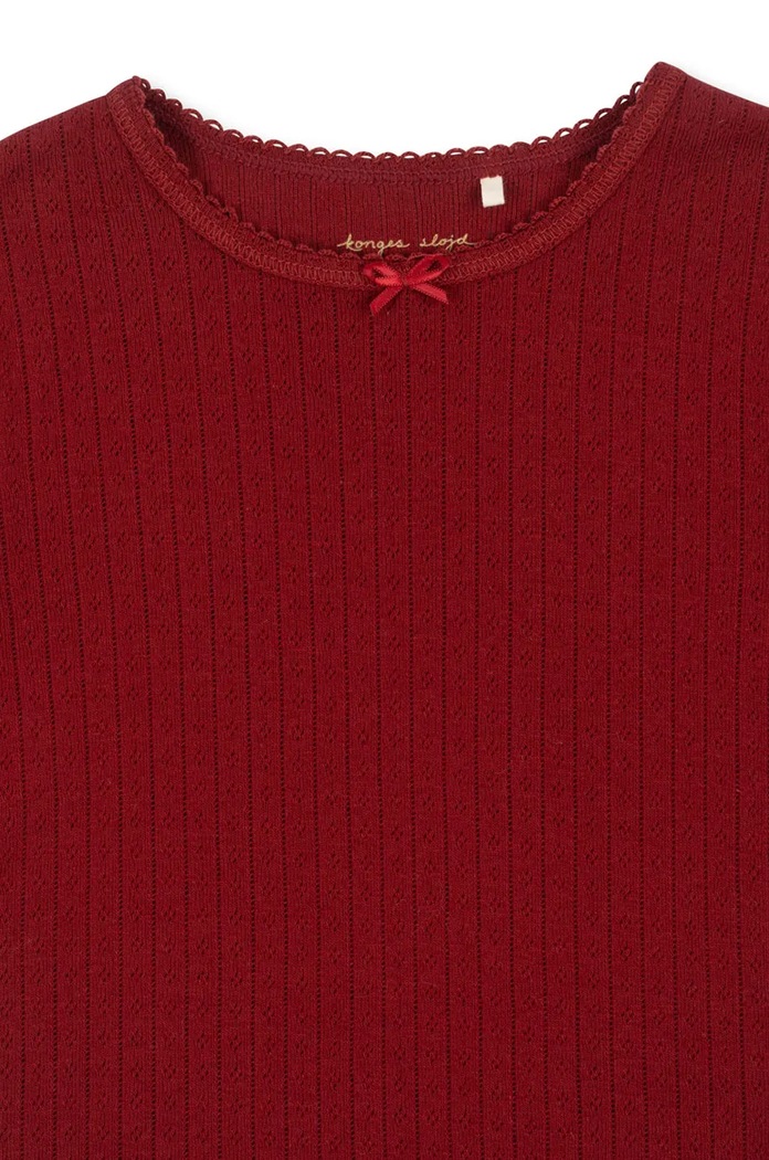 Chłopiec Konges Sløjd longsleeve bawełniany dziecięcy MINNIE BLOUSE GOTS KS102050 czerwony