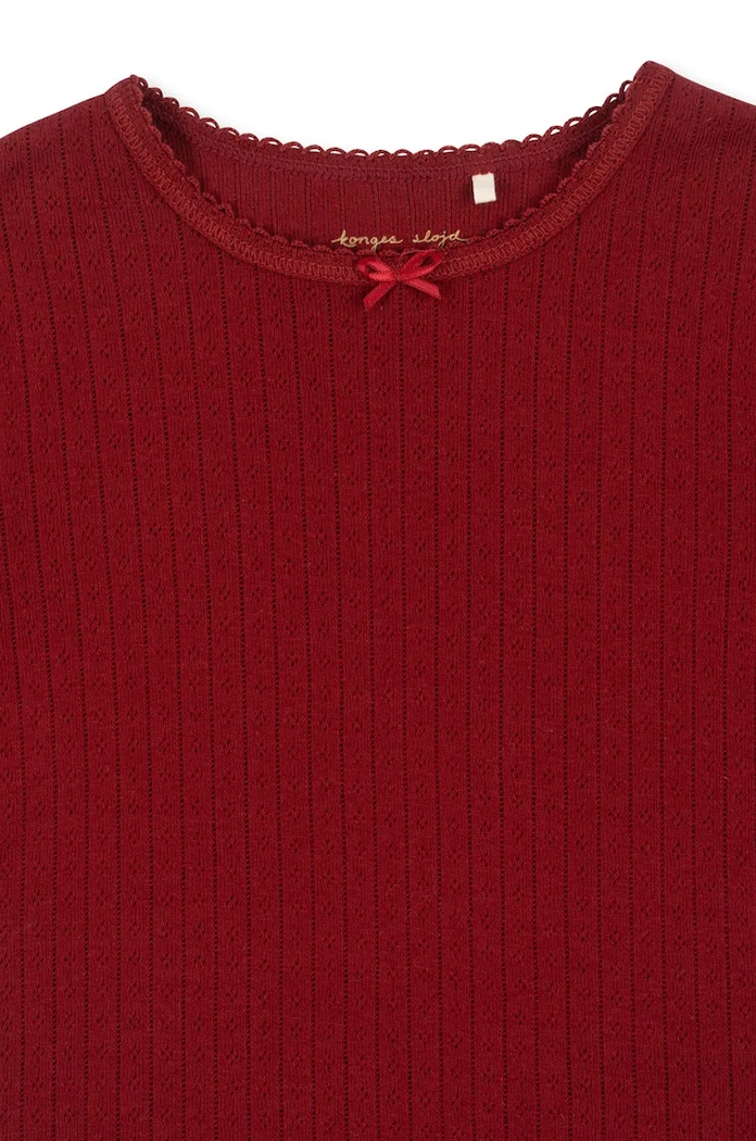 Chłopiec Konges Sløjd longsleeve bawełniany dziecięcy MINNIE BLOUSE GOTS KS102050 czerwony