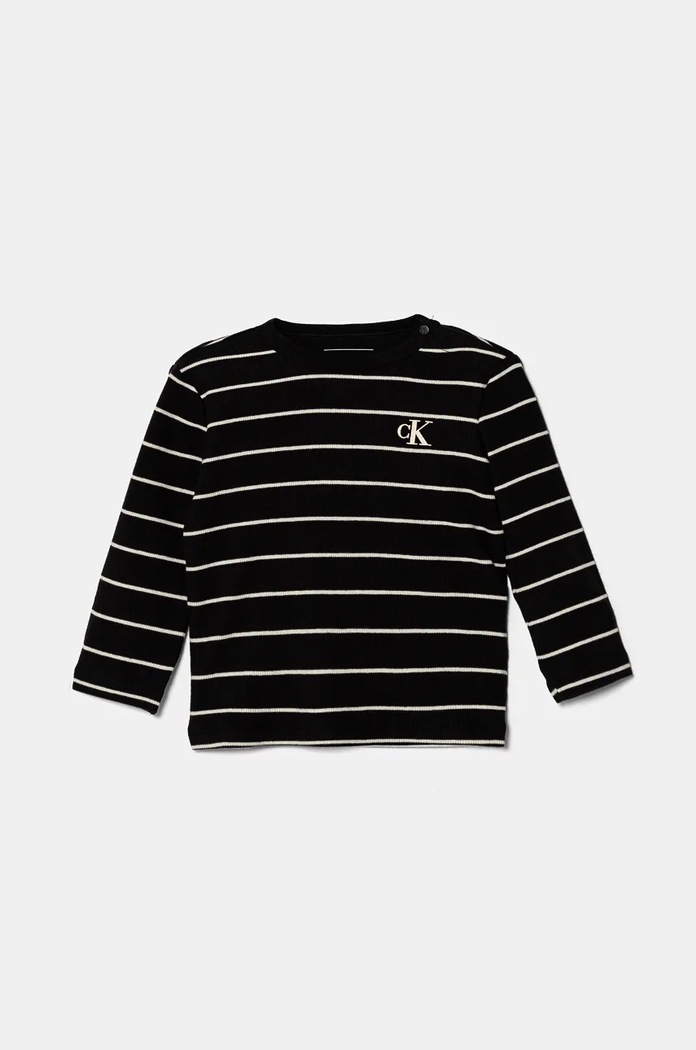 Calvin Klein Jeans longsleeve niemowlęcy wzorzyste czarny IN0IN00223.9BYH