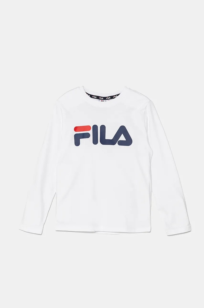 Fila Longsleeve bawełniany dziecięcy BREY biały FAK0378