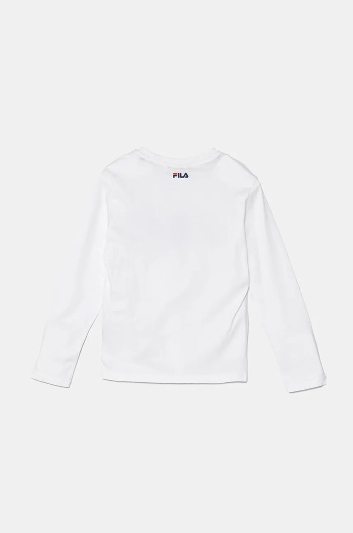 Fila Longsleeve bawełniany dziecięcy BREY FAK0378 biały AW24