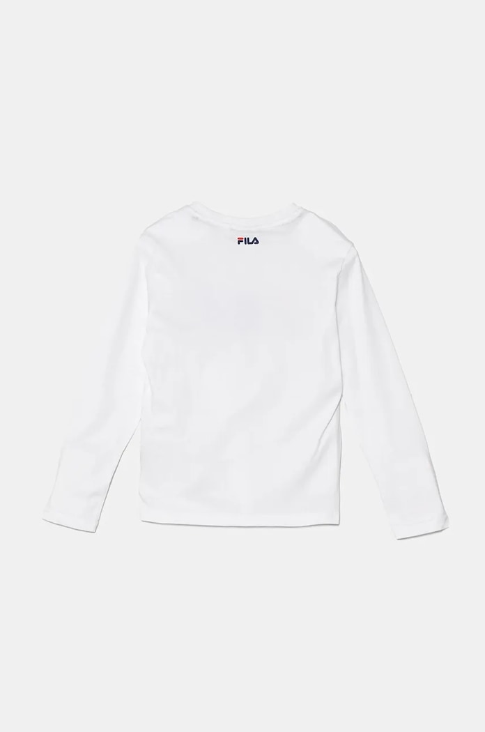 Fila Longsleeve bawełniany dziecięcy BREY FAK0378 biały AW24