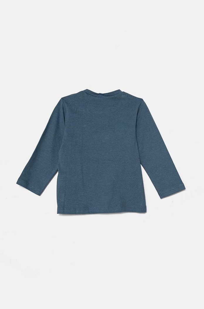 United Colors of Benetton longsleeve bawełniany niemowlęcy 3ATNA1056.W.Seasonal niebieski AW24