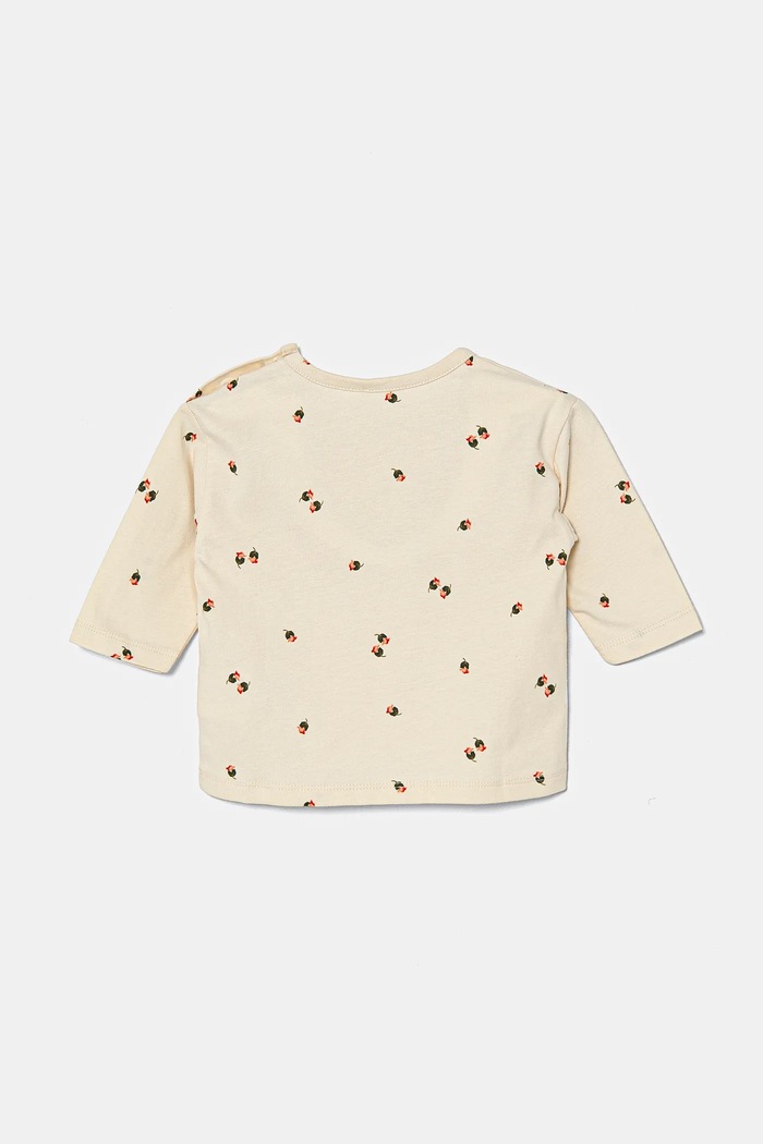 Dětské bavlněné tričko s dlouhým rukávem United Colors of Benetton 36TQA105J.W.Seasonal béžová AW24