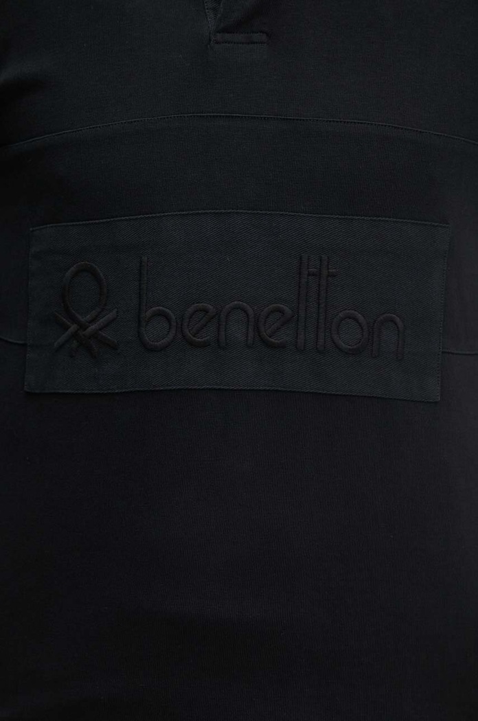 United Colors of Benetton longsleeve bawełniany 3G9WU3020 czarny