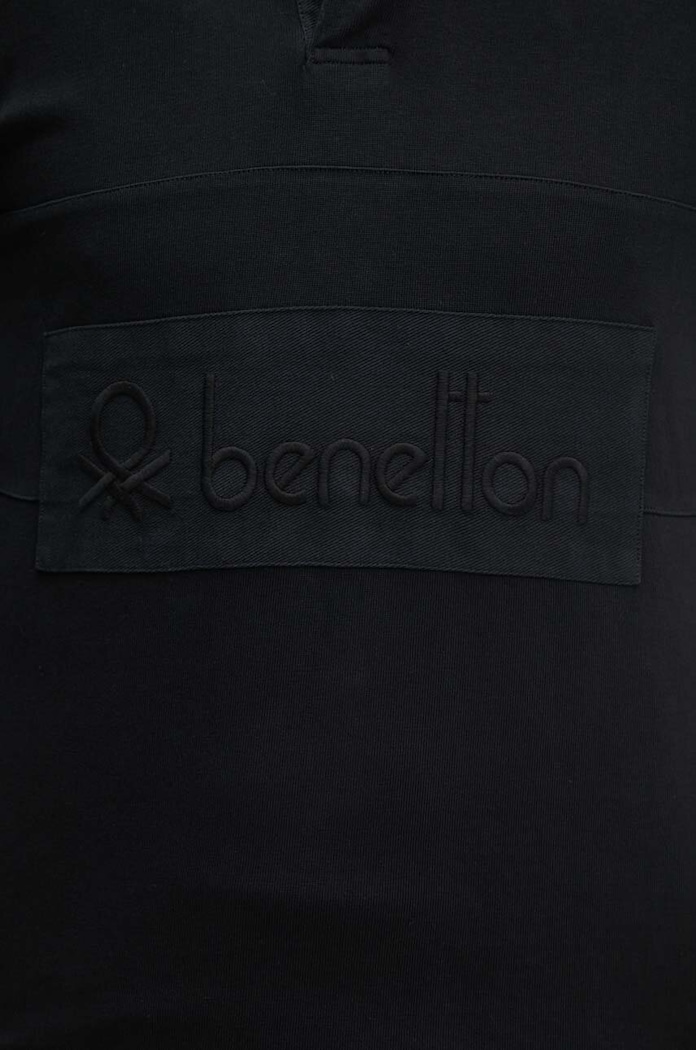 United Colors of Benetton longsleeve bawełniany 3G9WU3020 czarny