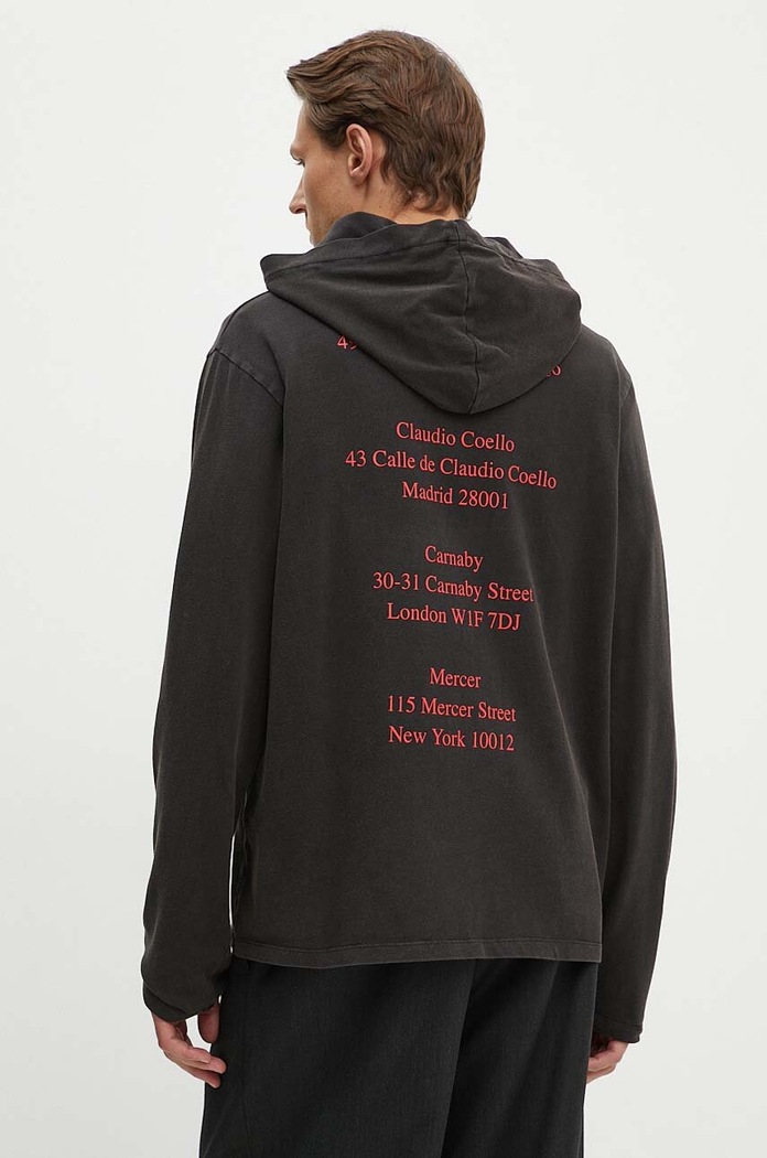 Odzież The Kooples bluza bawełniana HTSL29000K czarny
