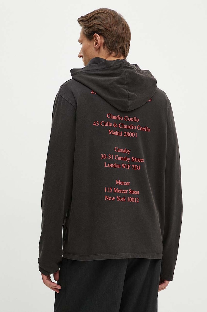Odzież The Kooples bluza bawełniana HTSL29000K czarny
