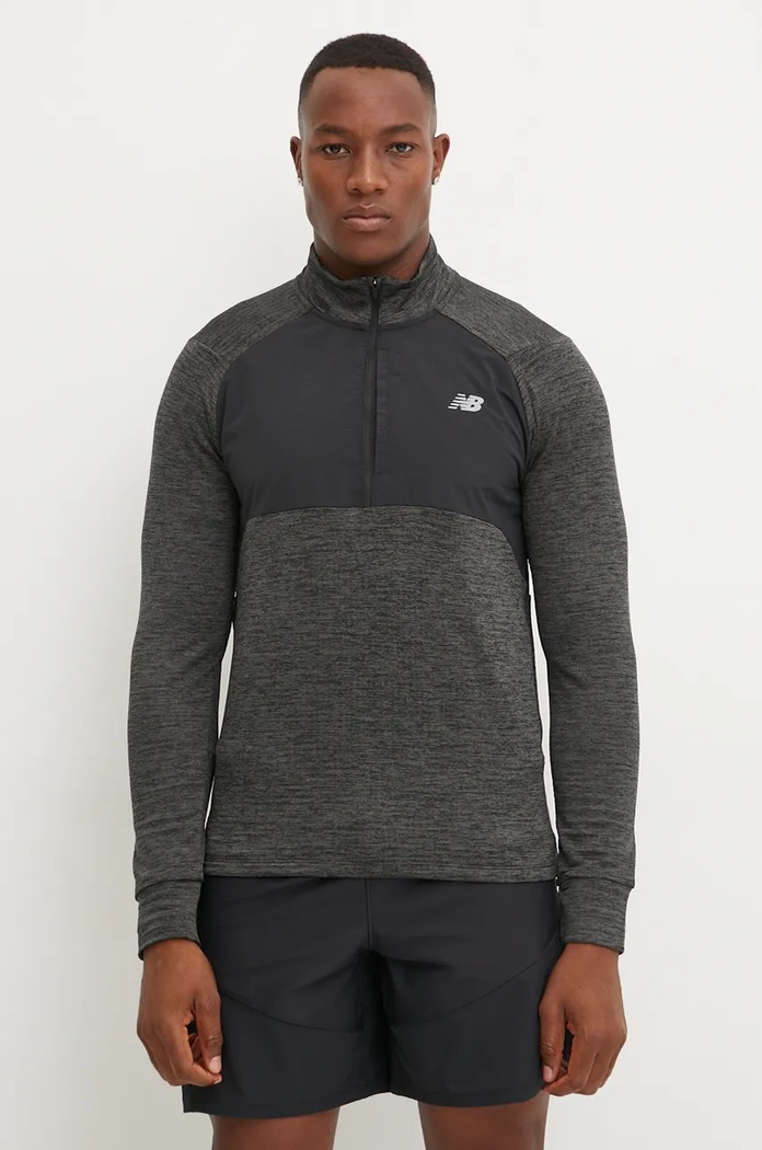 Φούτερ για jogging New Balance Athletics Heat Grid εμπριμέ μαύρο MT43204BK
