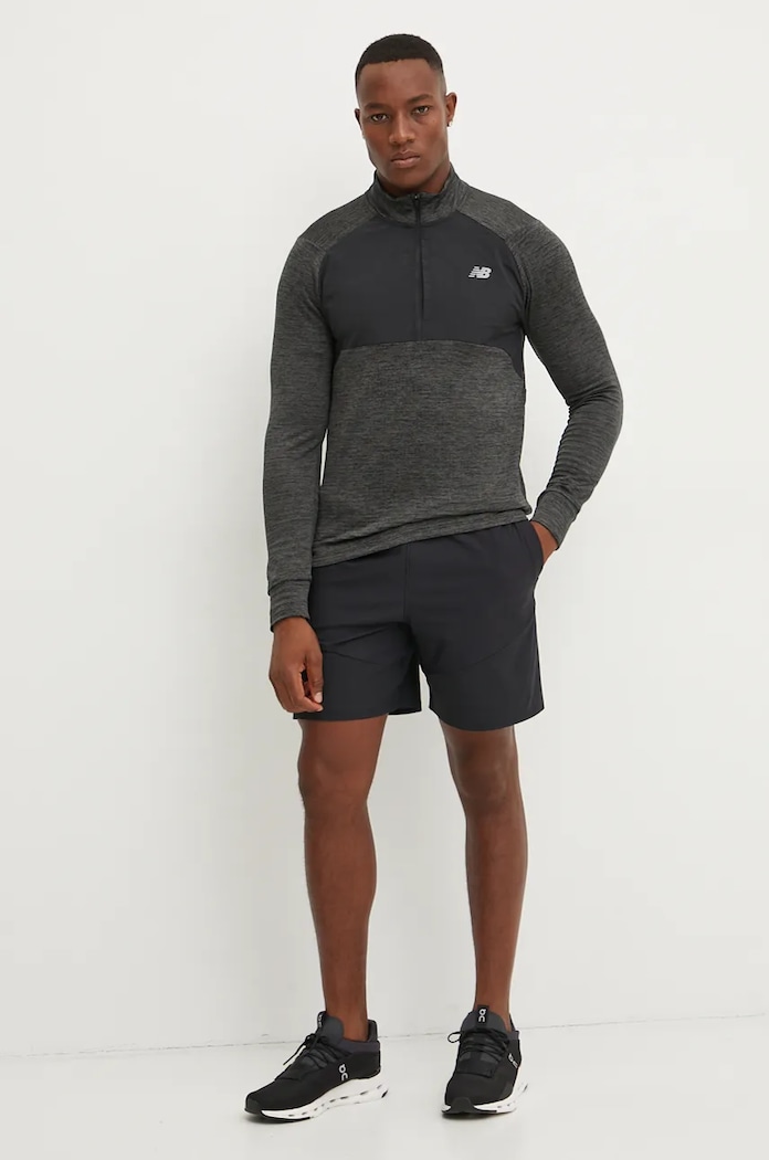 Φούτερ για jogging New Balance Athletics Heat Grid MT43204BK μαύρο AW24