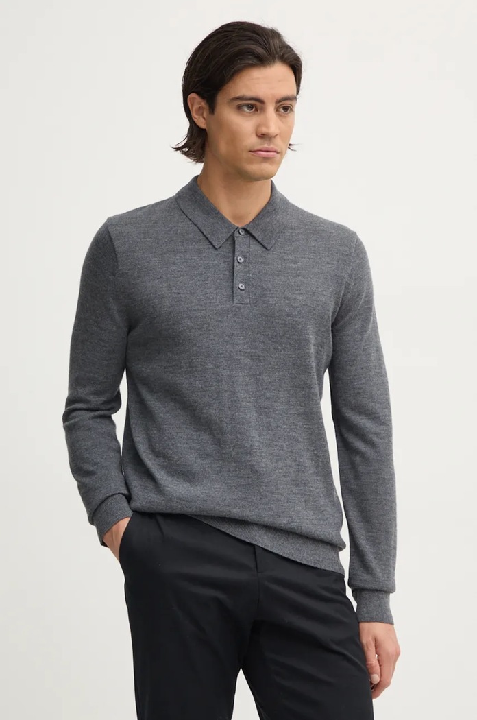 Vlněný svetr Michael Kors směs šedá CF460F67AP