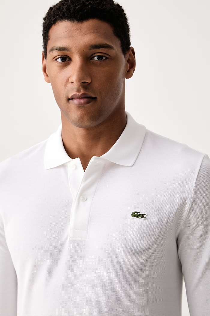 Lacoste majica z dolgimi rokavi moška bombažna bela PH4013