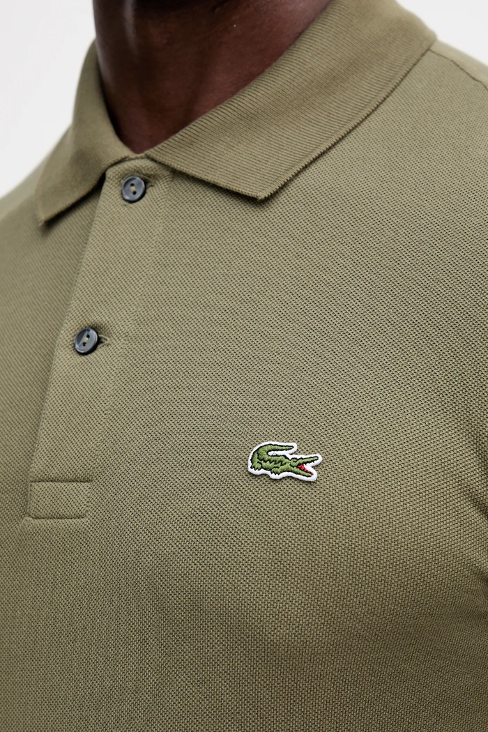 Bavlněné tričko s dlouhým rukávem Lacoste PH4013 zelená