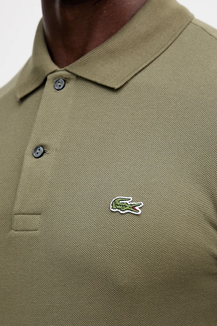 Bavlněné tričko s dlouhým rukávem Lacoste PH4013 zelená