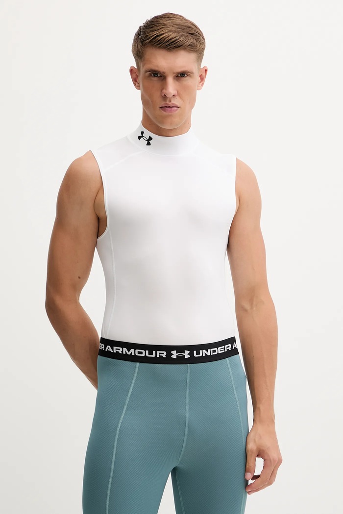 Tréningové tričko Under Armour HG Armour Comp Mock slim biela 1361521