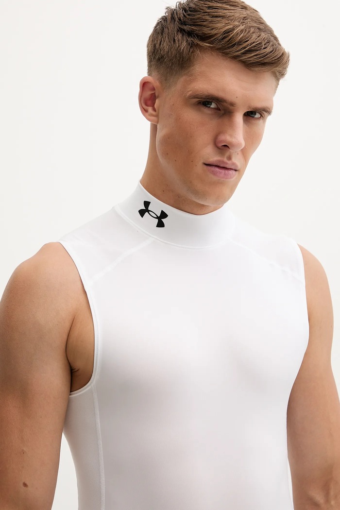 Tréningové tričko Under Armour HG Armour Comp Mock biela 1361521