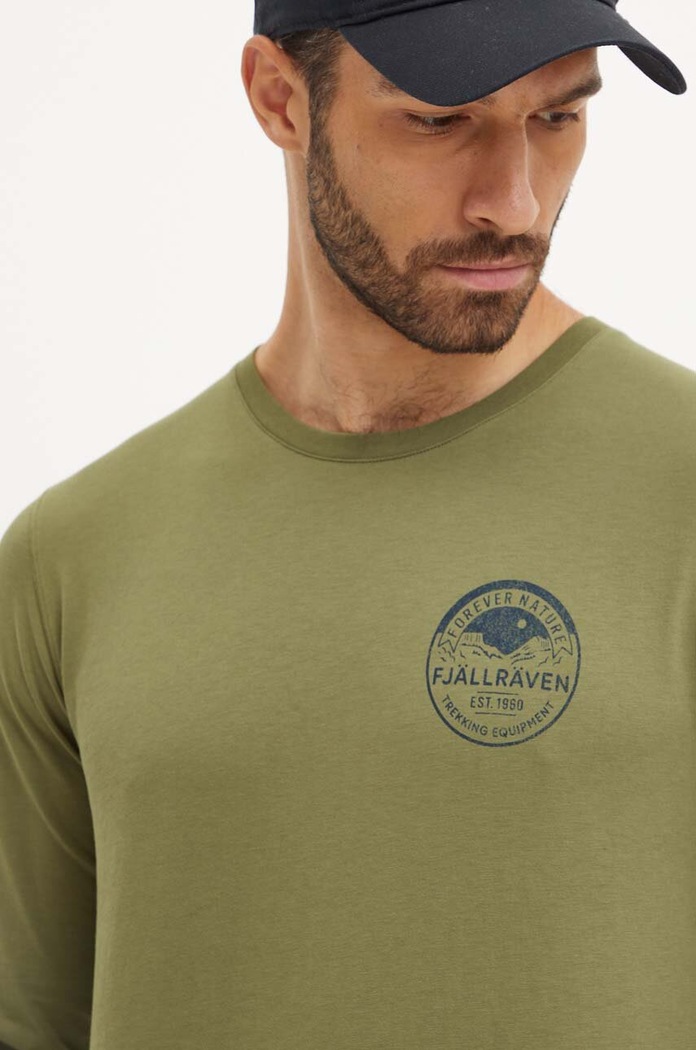 Majica dugih rukava Fjallraven Forever Nature Badge Planet friendly zelena F87303.677