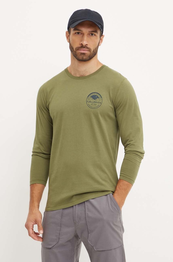 Majica dugih rukava Fjallraven Forever Nature Badge zelena F87303.677