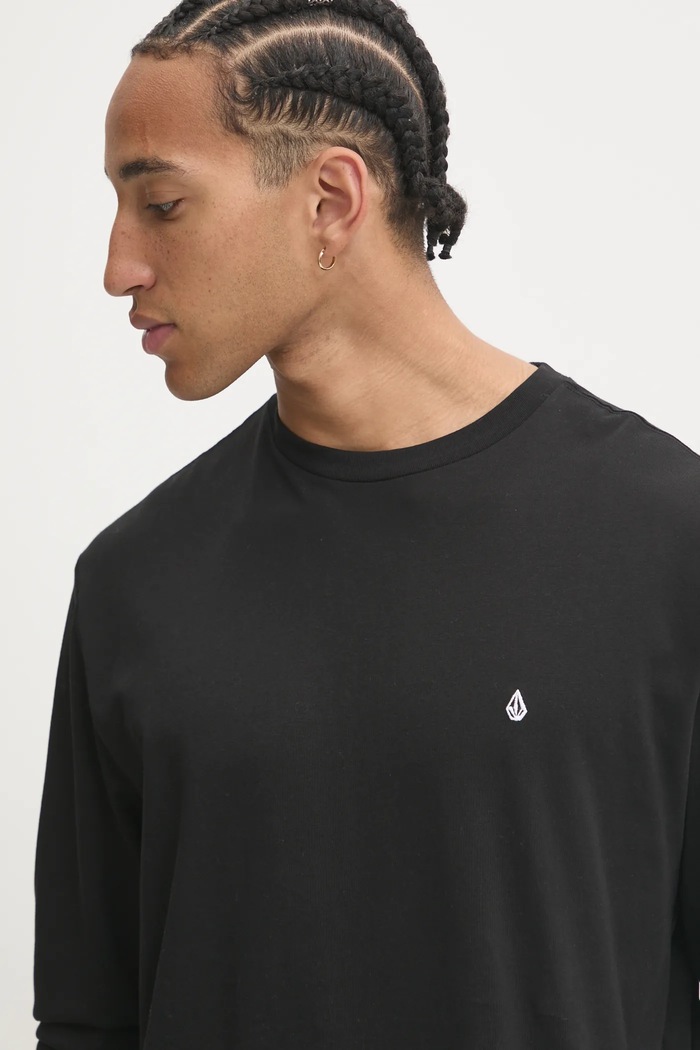 Longsleeve din bumbac Volcom A3632406 negru