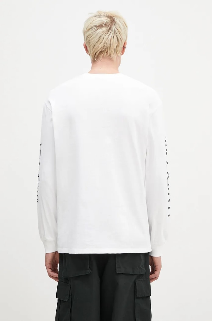 Aries pamut hosszúujjú Wolf Longsleeve Tee fehér AR6002202