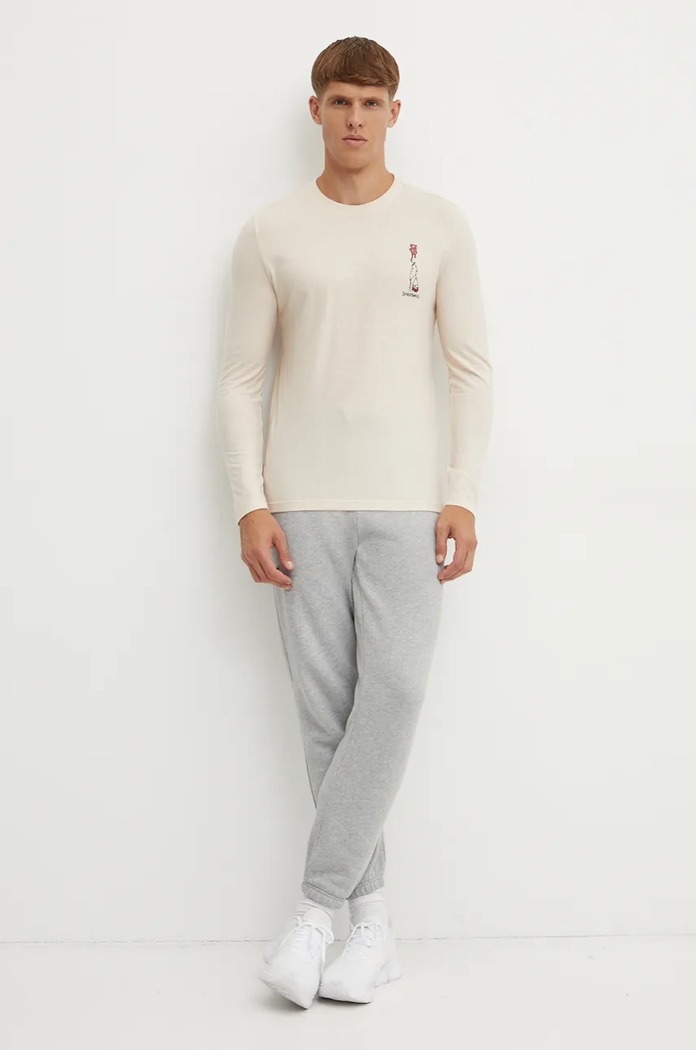 Sportovní tričko s dlouhým rukávem Smartwool Ski Circus SW002658 béžová AW24