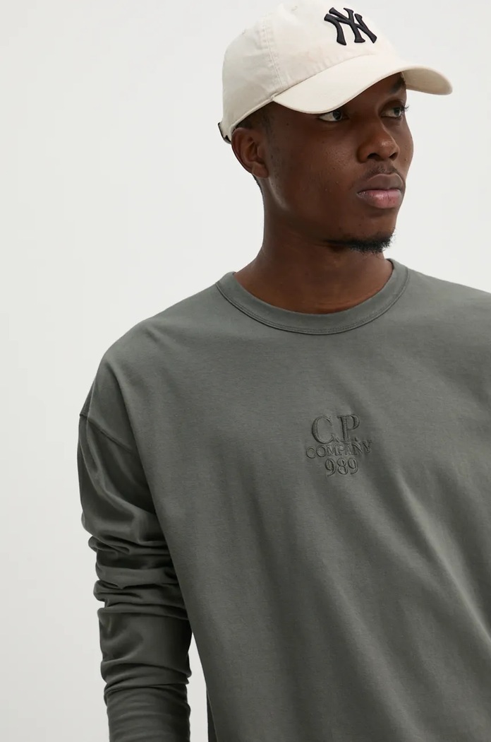 C.P. Company longsleeve din bumbac verde 17CMTS182A005697G